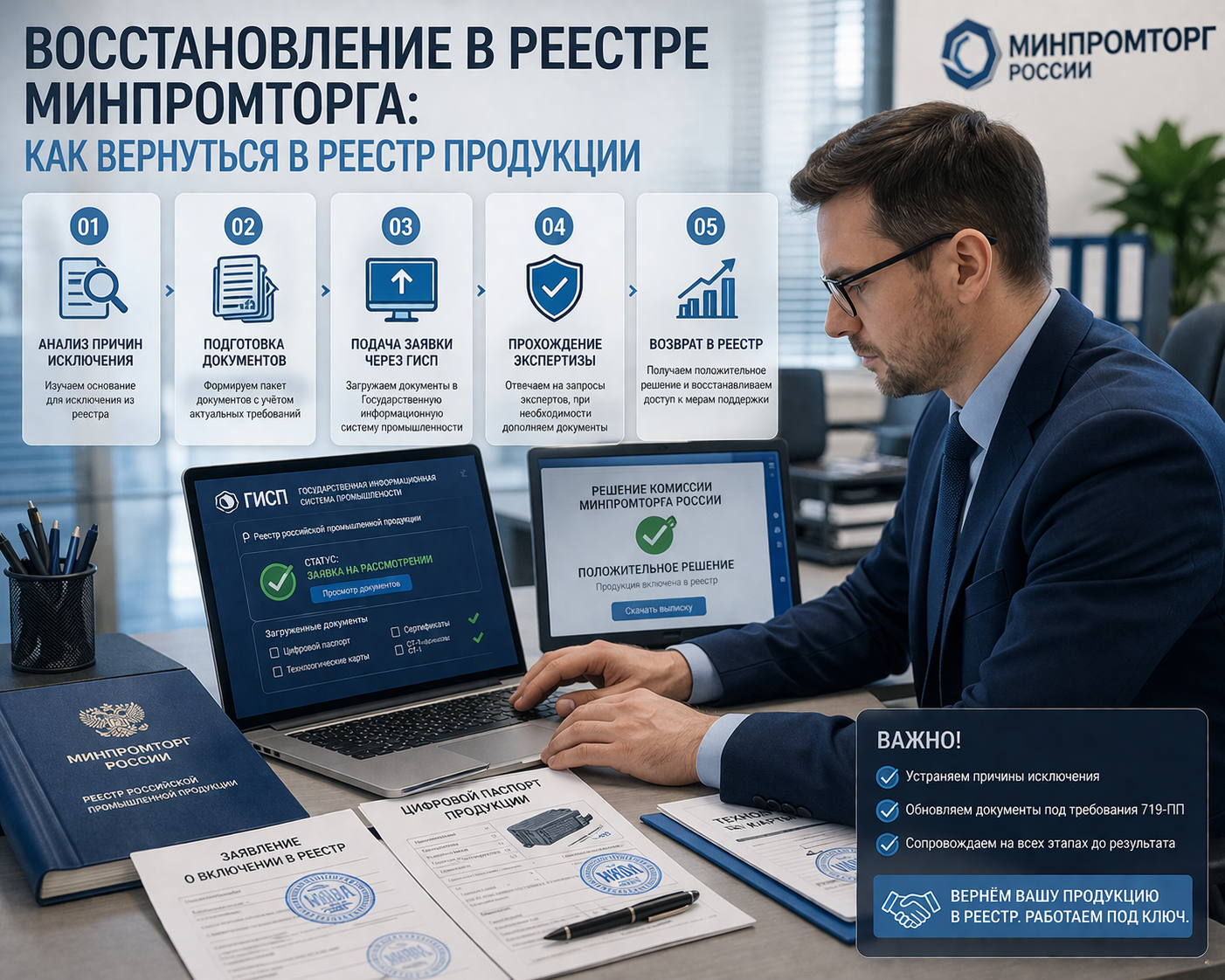 Восстановление в реестре Минпромторга: как вернуться в реестр продукции в 2026 году