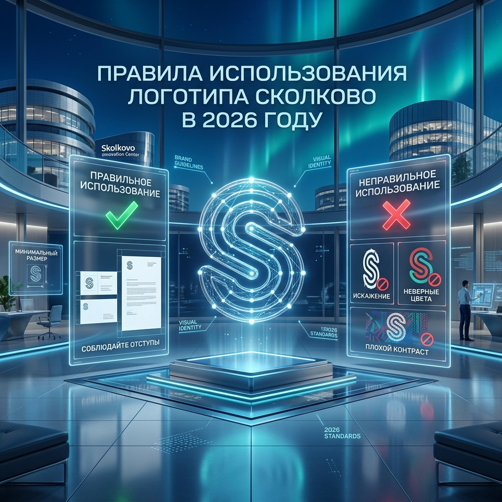 Правила использования логотипа Сколково 2026 — брендбук и штрафы