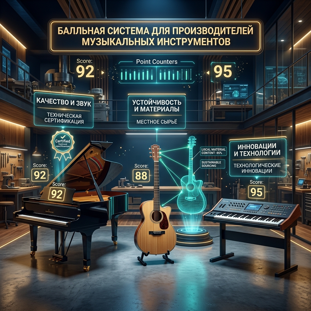 Для производителей музыкальных инструментов и звукового оборудования начинает действовать балльная система