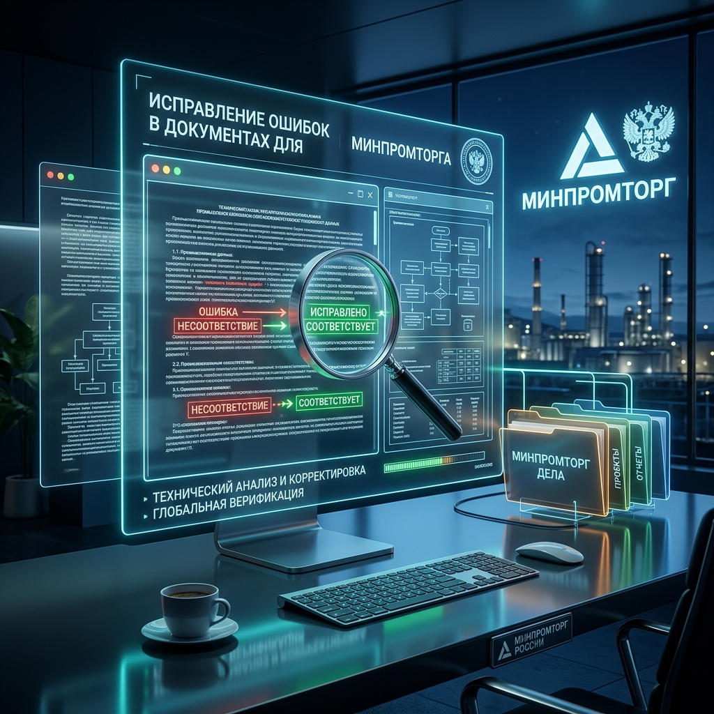 Исправление ошибок в документах для Минпромторга