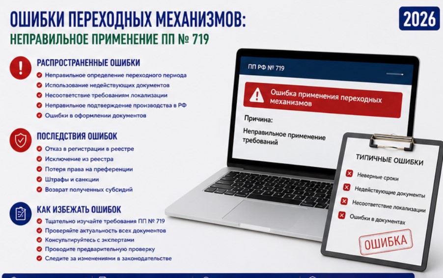 Ошибки переходных механизмов: неправильное применение ПП № 719