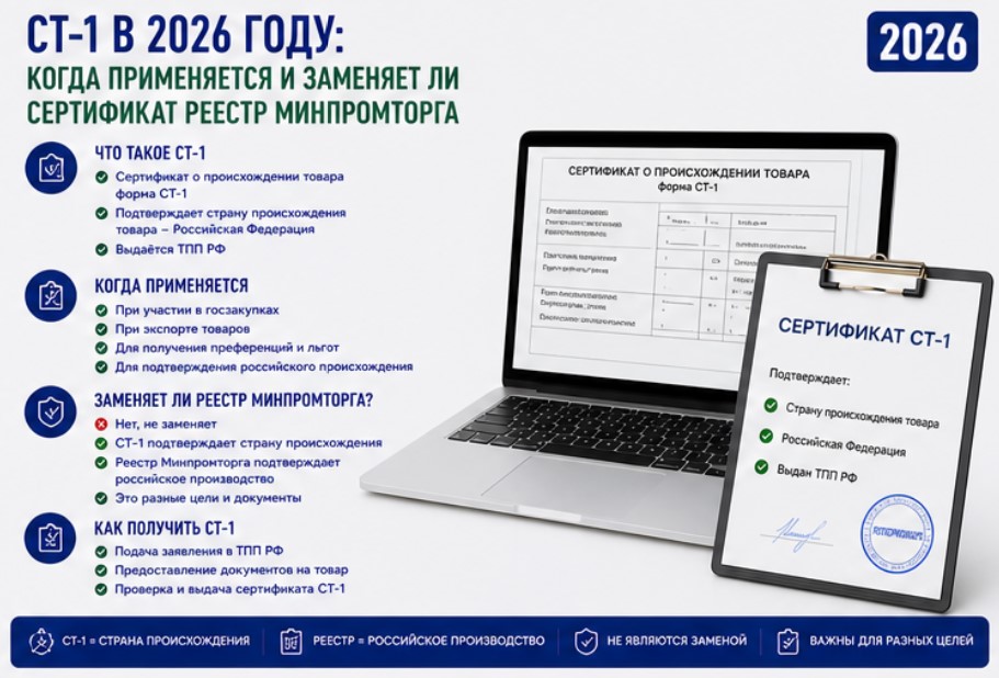 СТ-1 в 2026 году: когда применяется и заменяет ли сертификат реестр Минпромторга